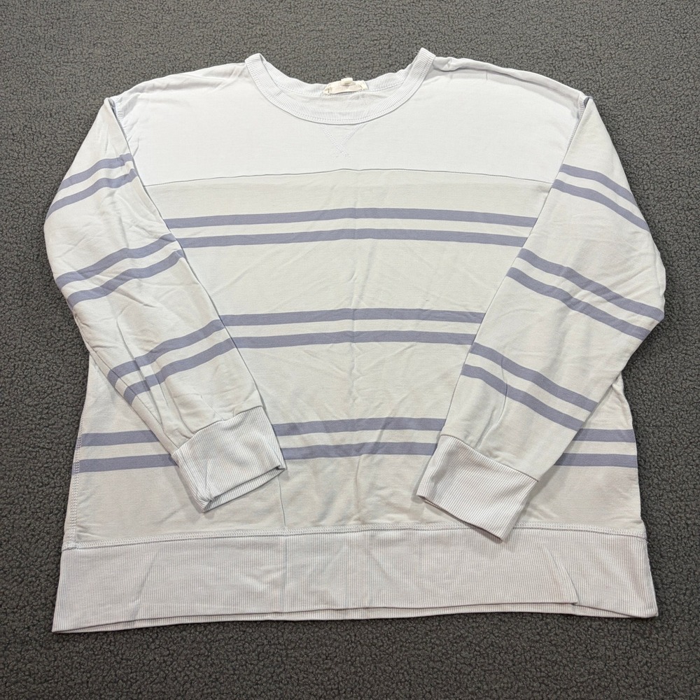 Workshop Republic Clothing Top Womens XL Blue Stripe Modal Spandex Crewneck Soft